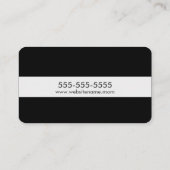 Modern eenvoudig zwart contactkaartje (Achterkant)