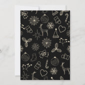 Modern Eenvoudig Zwart en Goud Elegant Kerstfeest Kaart (Achterkant)