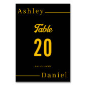 Modern eenvoudig zwart en goud elegante chique bru kaart (Achterkant)