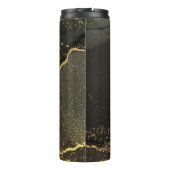 Modern eenvoudig zwart en goud thermosbeker (Achterkant)