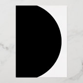 Modern Eenvoudig Zwart en Wit Goud Monogram Echte Folie Uitnodiging (Achterkant)