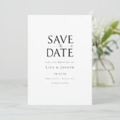 Modern Eenvoudig Zwart en Wit Save The Date (Staand voorkant)