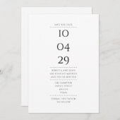 Modern Eenvoudig Zwart en Wit Save the Date Kaart (Voorkant / Achterkant)