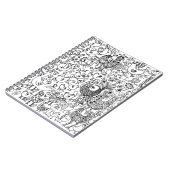 Modern Eenvoudig Zwart en Wit Vogels Patroon Notitieboek (Linkerzijde)