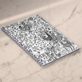 Modern Eenvoudig Zwart en Wit Vogels Patroon Notitieboek