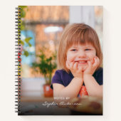 Modern eenvoudig zwart fotoscript monogram notitieboek (Voorkant)