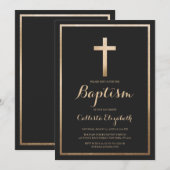 Modern eenvoudig zwart goud grensoverschrijdende d kaart (Voorkant / Achterkant)