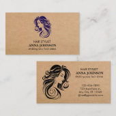 Modern Eenvoudig Zwart Kraft Haarstylist Visitekaartje (Voorkant / Achterkant)