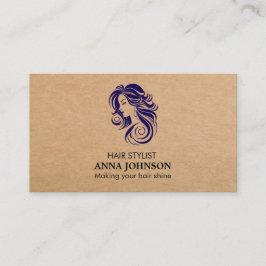 Modern Eenvoudig Zwart Kraft Haarstylist Visitekaartje