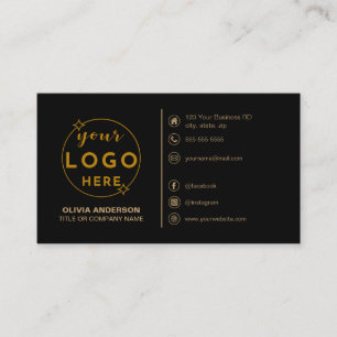 Modern Eenvoudig Zwart Logo Aangepaste Iconen Soci Visitekaartje