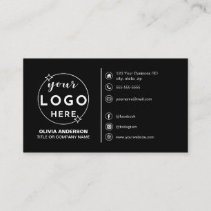 Modern Eenvoudig Zwart Logo Aangepaste Pictogramme Visitekaartje