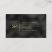 Modern Eenvoudig Zwart Minimalistisch Getextureerd Visitekaartje (Achterkant)