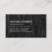 Modern Eenvoudig Zwart Minimalistisch Getextureerd Visitekaartje (Achterkant)