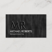 Modern Eenvoudig Zwart Minimalistisch Getextureerd Visitekaartje (Voorkant)