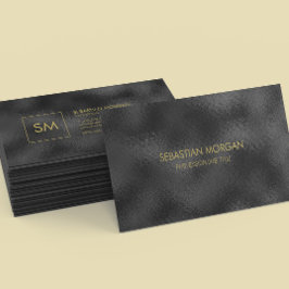 Modern Eenvoudig Zwart Minimalistisch Getextureerd Visitekaartje