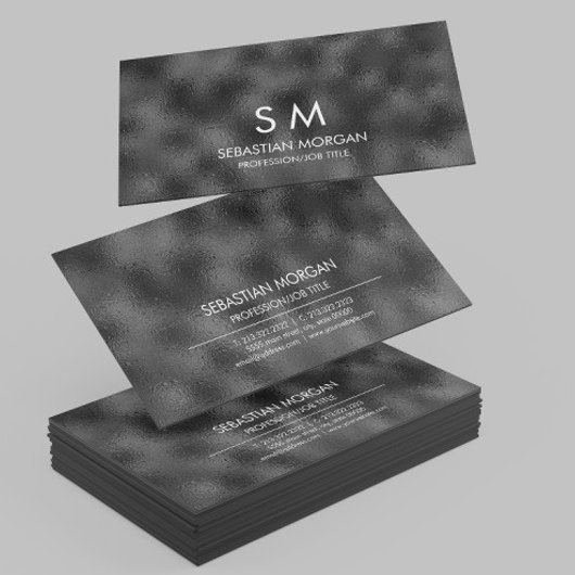 Modern Eenvoudig Zwart Minimalistisch Getextureerd Visitekaartje