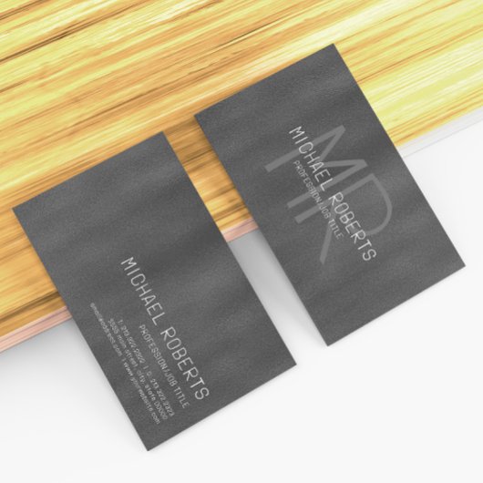 Modern Eenvoudig Zwart Minimalistisch Getextureerd Visitekaartje