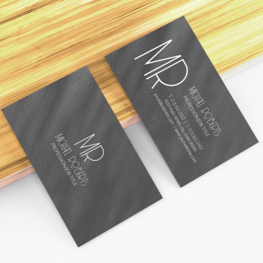 Modern Eenvoudig Zwart Minimalistisch Getextureerd Visitekaartje