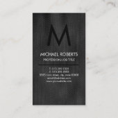 Modern Eenvoudig Zwart Minimalistisch Getextureerd Visitekaartje (Achterkant)