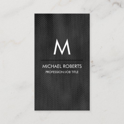 Modern Eenvoudig Zwart Minimalistisch Getextureerd Visitekaartje (Voorkant)