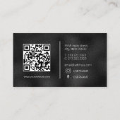 Modern Eenvoudig Zwart Minimalistisch Getextureerd Visitekaartje (Achterkant)