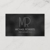 Modern Eenvoudig Zwart Minimalistisch Getextureerd Visitekaartje (Voorkant)