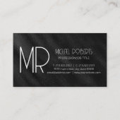 Modern Eenvoudig Zwart Minimalistisch Getextureerd Visitekaartje (Achterkant)