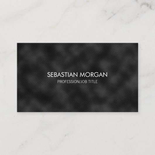 Modern Eenvoudig Zwart Minimalistisch Getextureerd Visitekaartje (Voorkant)