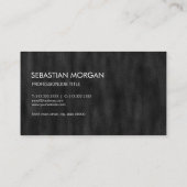 Modern Eenvoudig Zwart Minimalistisch Textured Visitekaartje (Achterkant)