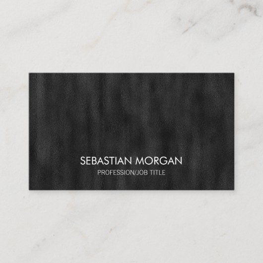 Modern Eenvoudig Zwart Minimalistisch Textured Visitekaartje (Voorkant)