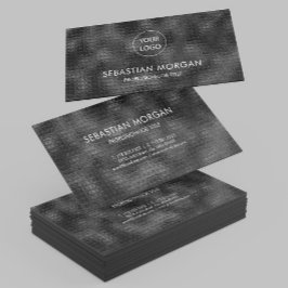 Modern Eenvoudig Zwart Minimalistisch Textured Visitekaartje