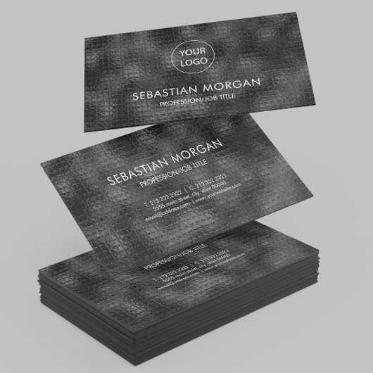 Modern Eenvoudig Zwart Minimalistisch Textured Visitekaartje