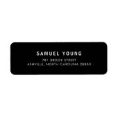 Modern eenvoudig zwart retouradres etiket (Voorkant)