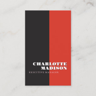 Modern Eenvoudig Zwart Rood Trendy Minimalistisch  Visitekaartje