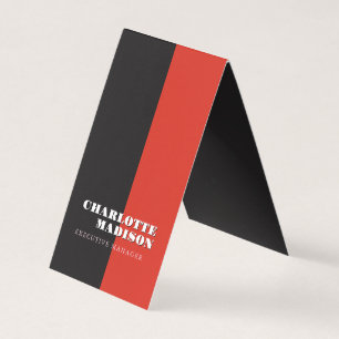 Modern Eenvoudig Zwart Rood Trendy Minimalistisch  Visitekaartje