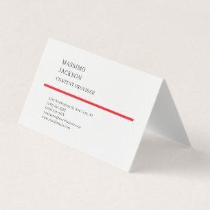 Modern Eenvoudig Zwart Rood Wit Minimalistisch Visitekaartje