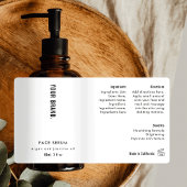 Modern eenvoudig zwart wit 2 oz druppelaar fleseti etiket