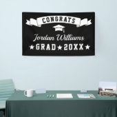 Modern Eenvoudig Zwart Wit Afstudeerfeest 2024 Spandoek (Beurs)