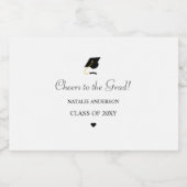 Modern Eenvoudig zwart-wit Afstuderen Afstuderen Likeurfles Etiket (Enkel label)