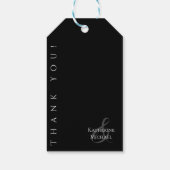 Modern Eenvoudig Zwart-Wit-Bruiloft Dank u- Cadeaulabel (Achterkant)