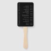 Modern Eenvoudig Zwart-Wit-Bruiloft- Handwaaier (Achterkant)