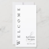 Modern Eenvoudig zwart-wit-bruiloft programma- (Voorkant)