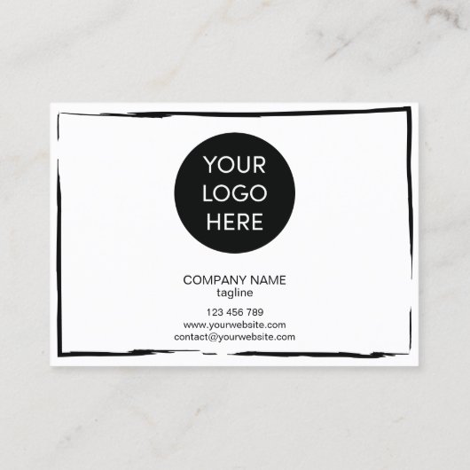 modern eenvoudig zwart - wit dank u maar visitekaartje (Achterkant)