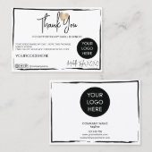 modern eenvoudig zwart - wit dank u maar visitekaartje (Voorkant / Achterkant)