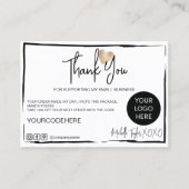 modern eenvoudig zwart - wit dank u maar visitekaartje (Voorkant)