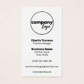 MODERN EENVOUDIG ZWART WIT EIGEN LOGO MERK VERTICA VISITEKAARTJE (Voorkant)