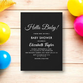 Modern eenvoudig zwart-wit elegant Baby shower Kaart