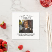 Modern eenvoudig zwart-wit foto Afstuderen Servet (Insitu)