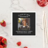 Modern eenvoudig zwart-wit foto Afstuderen Servet (Insitu)