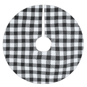 Modern Eenvoudig Zwart Wit Gingham Check Kerstboom Rok